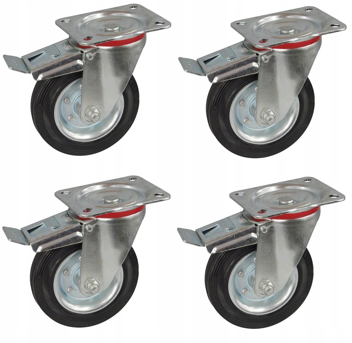 Set 4 Otočná Kolečka 125 mm 130 kg na kolo