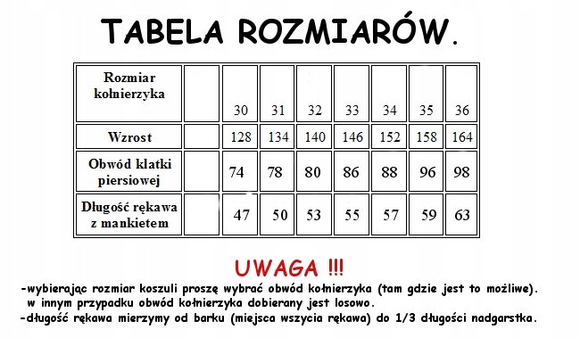 BIAŁA koszula do MUCHY i SPINEK rozm 140 MARCONI Kolor biały