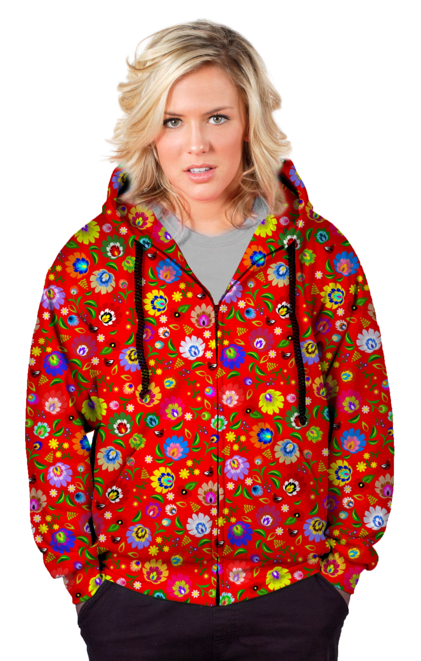 

Bluza Damska Zamek Print XXL Folklor Łowicki Modna