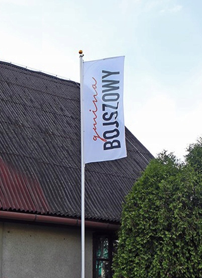 Flaga Reklamowa Z NAPINACZEM 80x200 cm Firmowa Nadruk Napis Logo + PROJEKT Wysokość produktu 200 cm