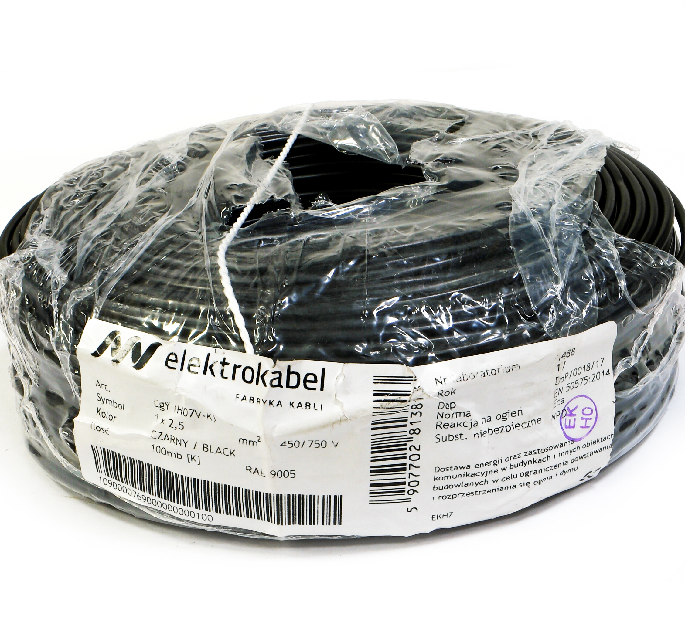 Kábel lankový Lgy 2,5mm čierny 450/750V 100m