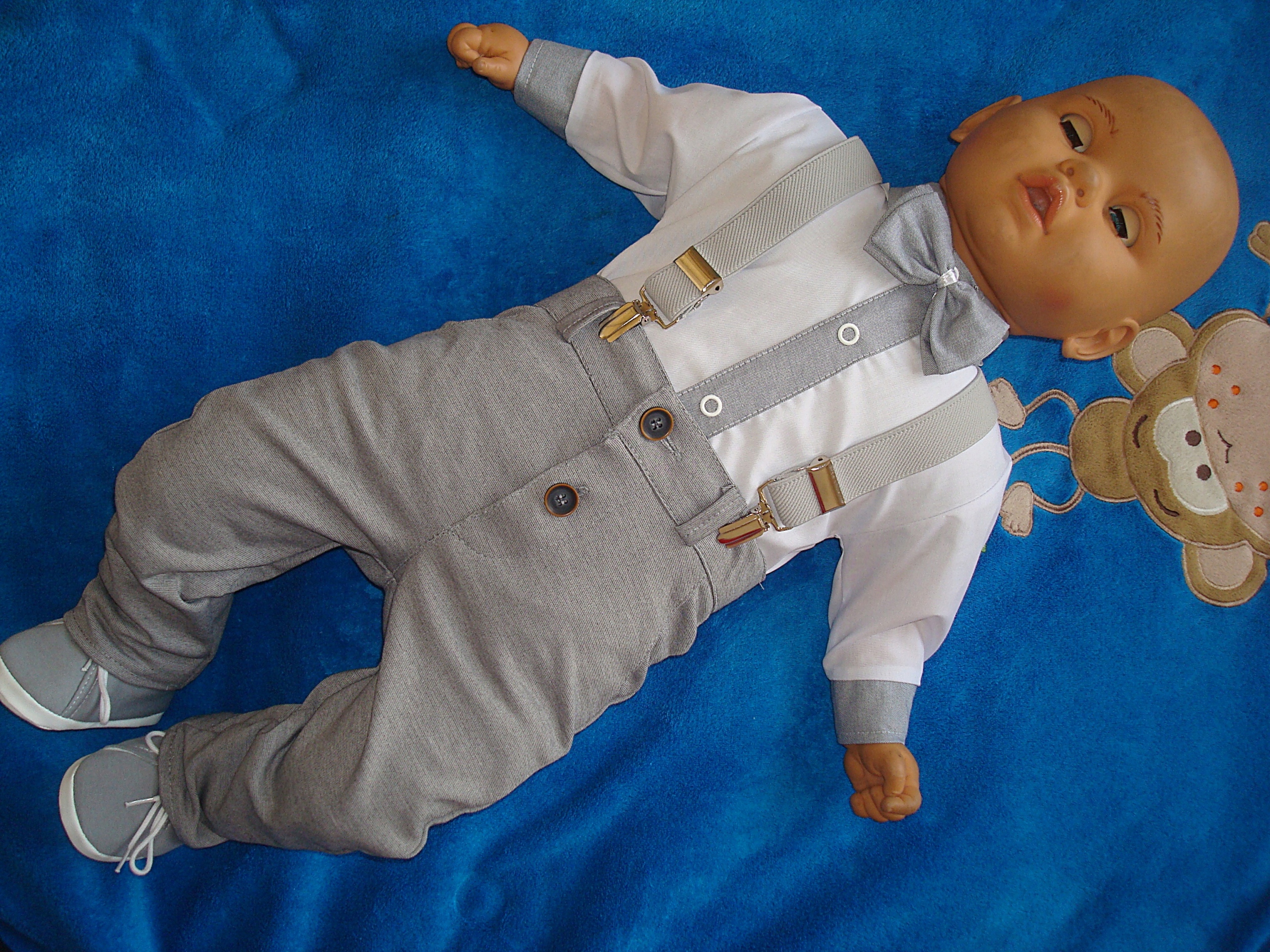 OCIEPLANY PŁASZCZ FLAUSZ KOMPLET CHRZTU BAWEŁNA 86 Płeć Chłopcy