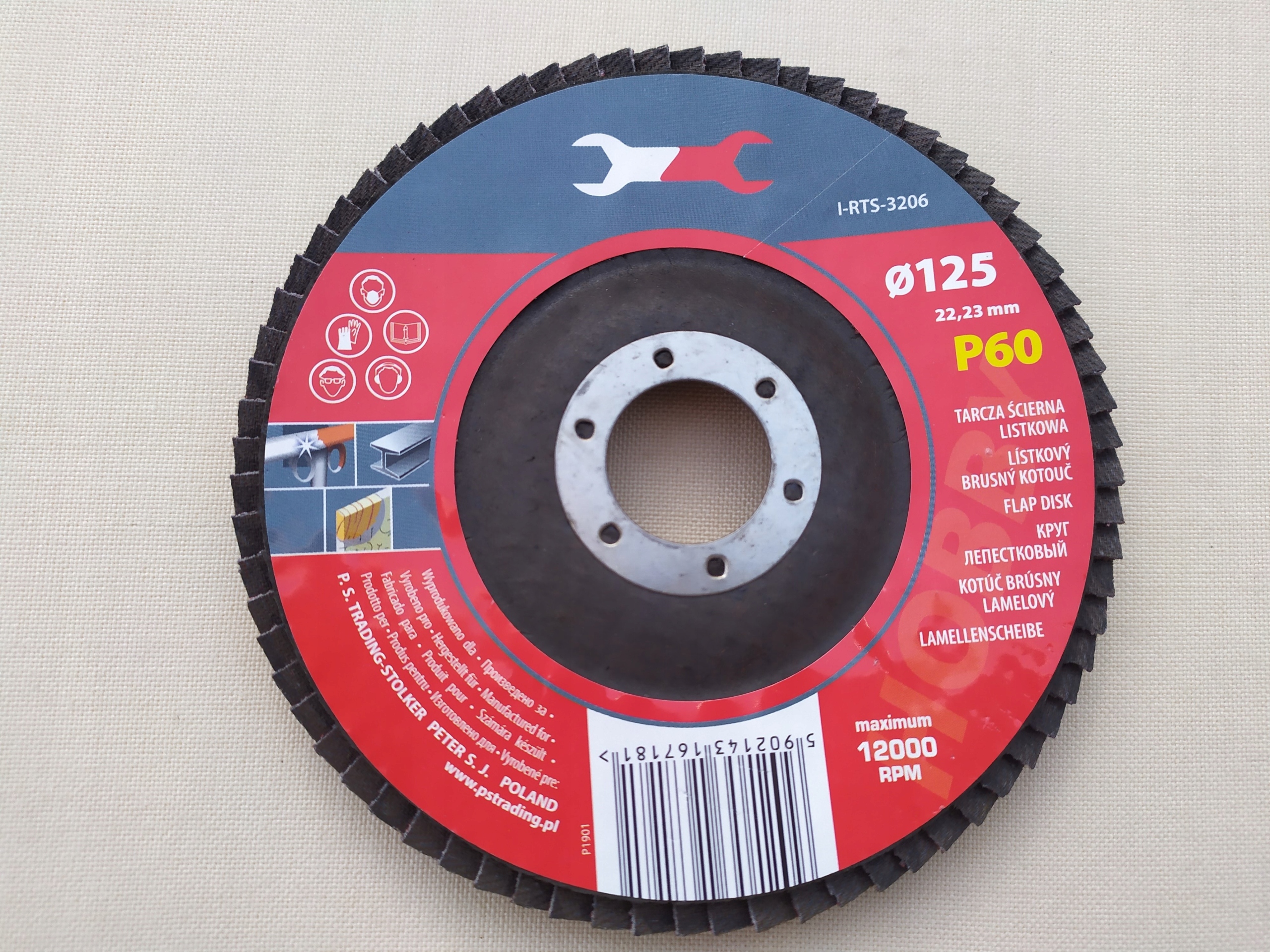 TARCZA LAMELKOWA LAMELKA ŚCIERNICA LISTKOWA 125 mm P60 Kod producenta I-RTS-3206