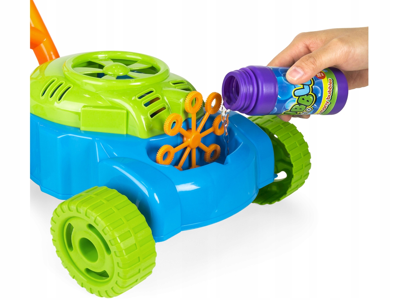 KOSIARKA NA BAŃKI MYDLANE PUSZCZA BAŃKI I JEŻDZI Wiek dziecka 3 lata +