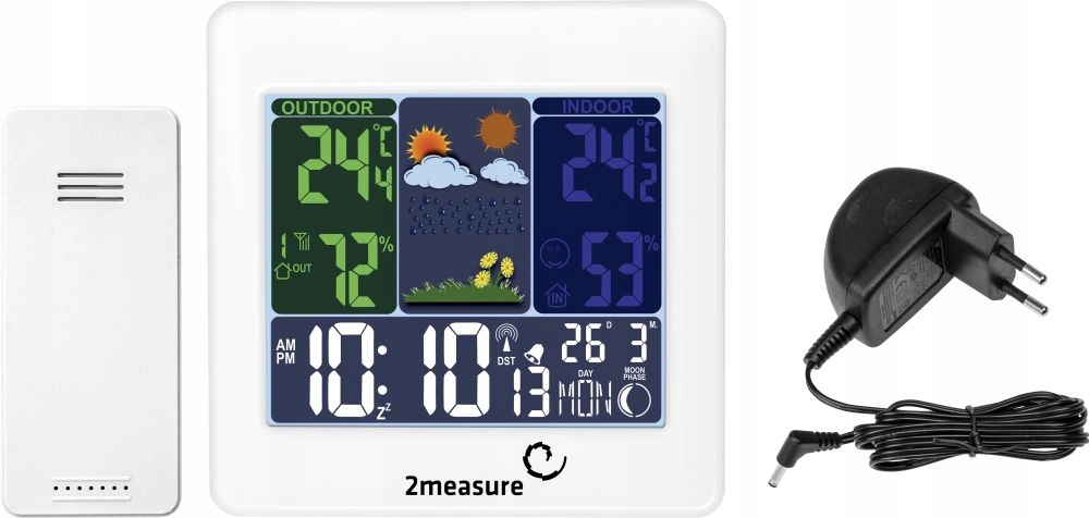 STACJA POGODY HIGROMETR TERMOMETR ZEGAR 3 CZUJNIKI Marka Browin