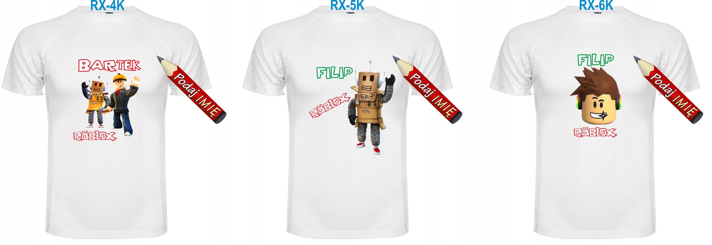 Koszulka z Roblox imię dziecka 128 cm T-shirt Rozmiar (new) 128 (123 - 128 cm)