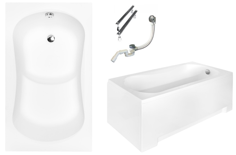 WANNA AKRYLOWA Z SIEDZISKIEM 120x70 +OBUDOWA SYFON