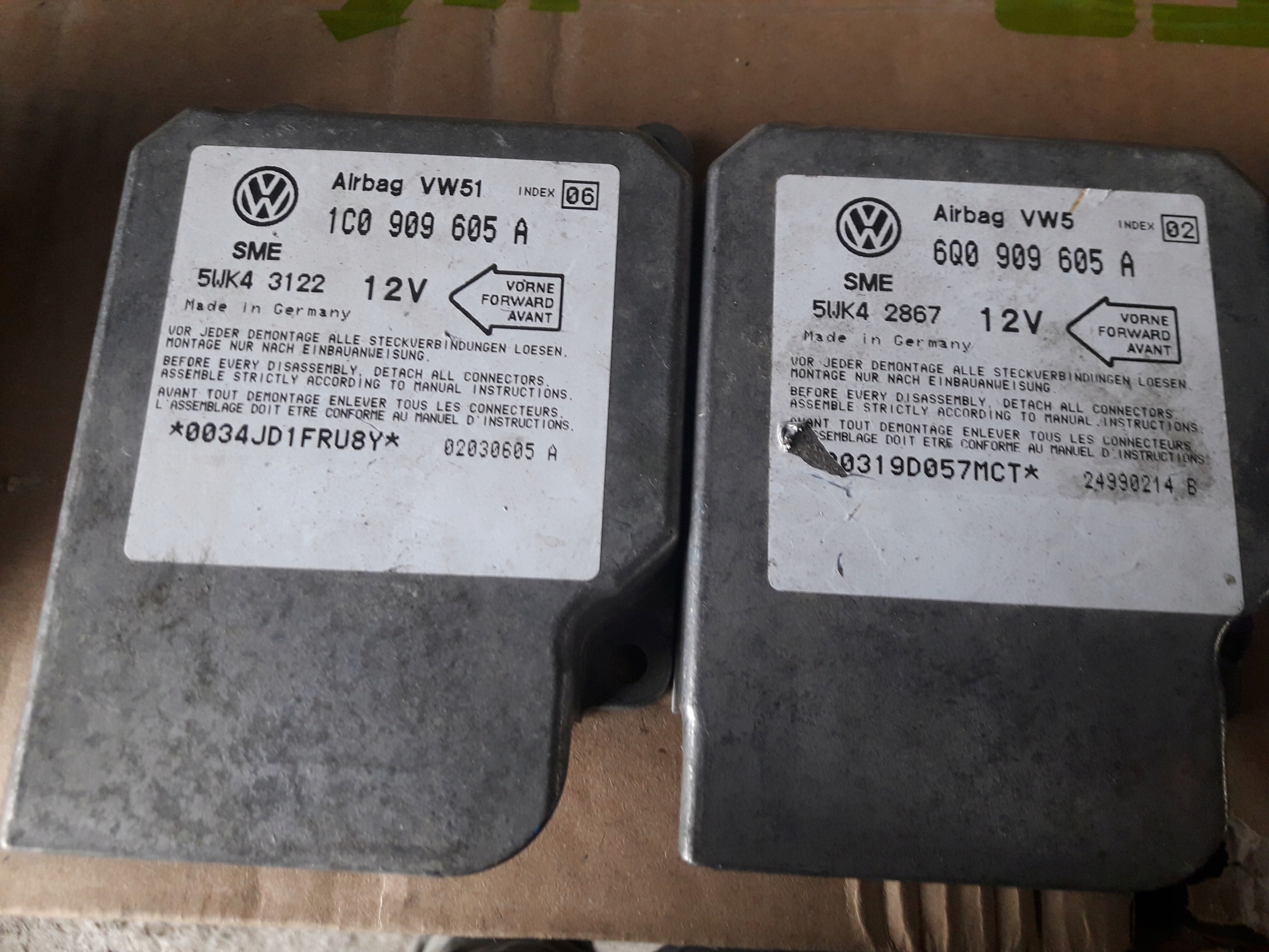 SENSOR AIRBAG VW SKODA SEAT AUDI 1Q0909605A