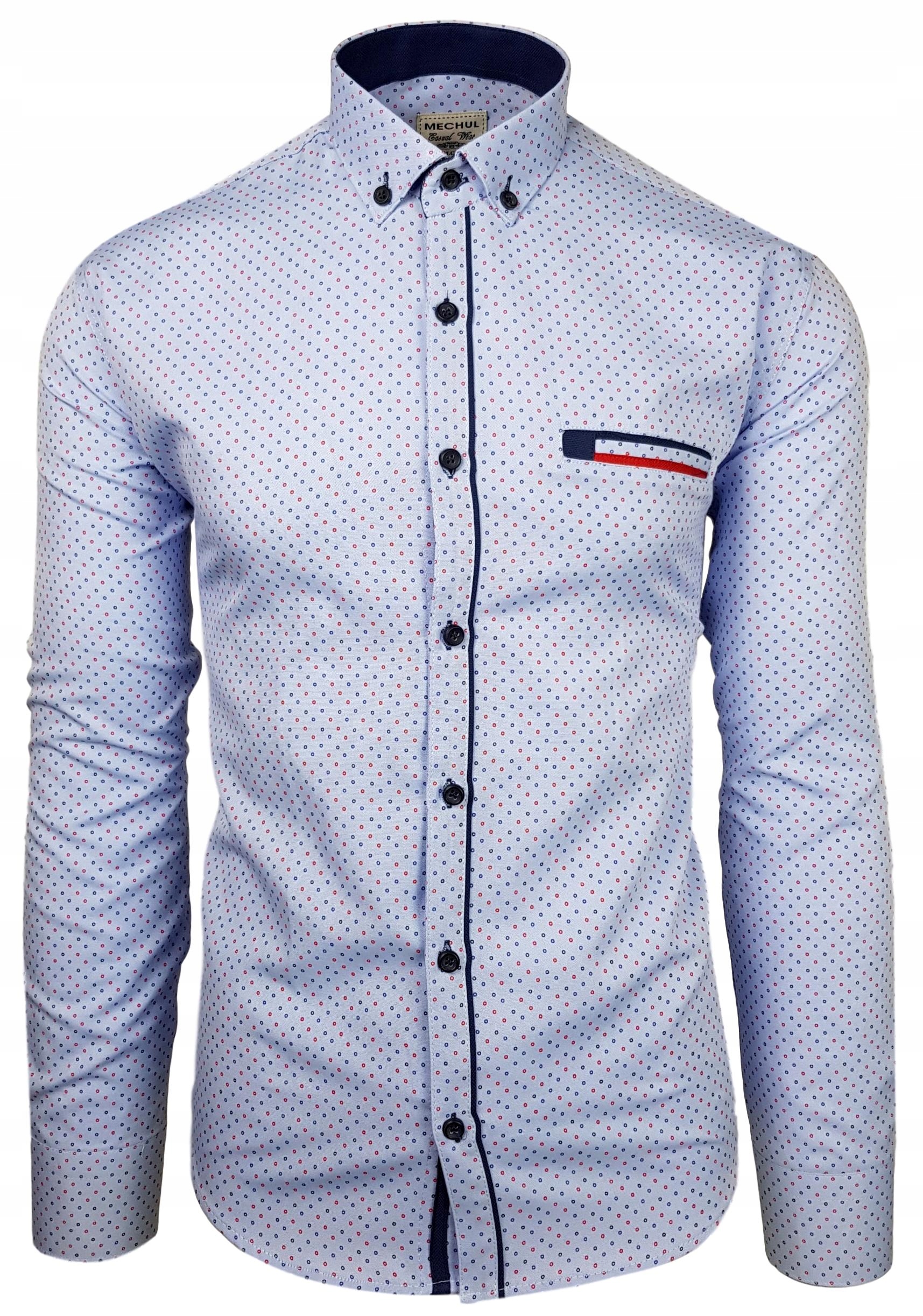 

Koszula Męska We Wzorki Slim Fit EN134 r. 3XL