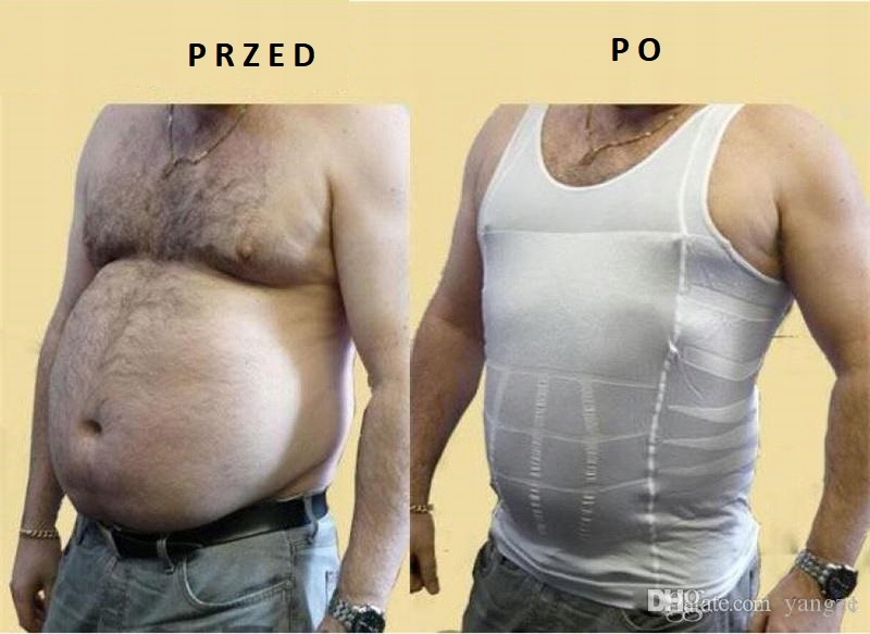 KOSZULKA MĘSKA WYSZCZUPLAJĄCA MODELUJĄCA BIAŁA M Marka inna