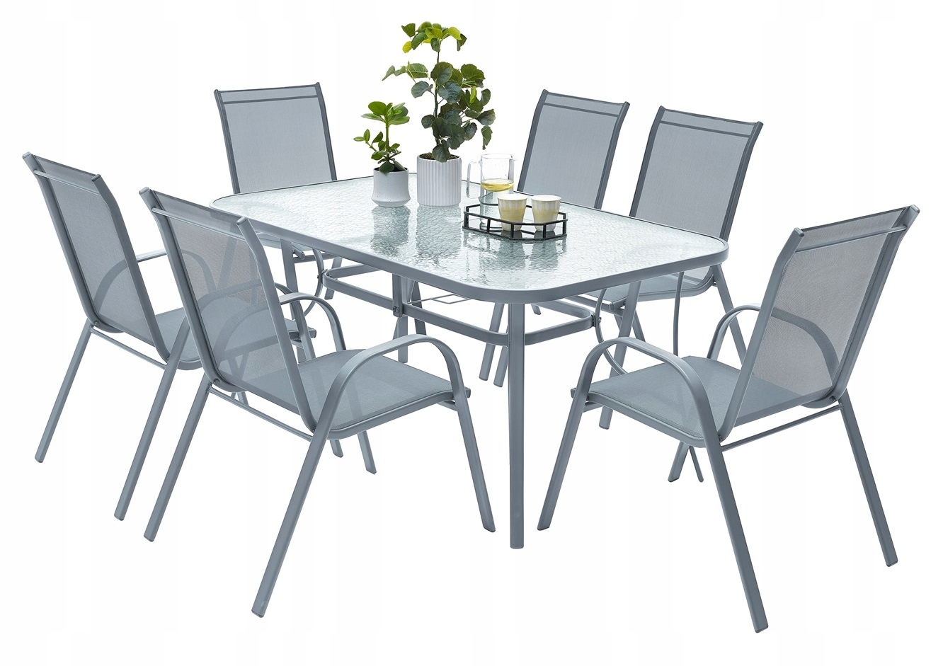 KOMPLET MEBLI OGRODOWYCH NA TARAS STÓŁ + 6 KRZESEŁ