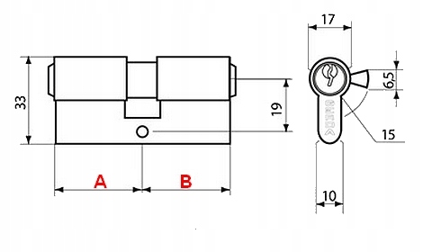 Wkładka do drzwi, zamka GERDA WKE1 25/40 nikiel Marka Gerda