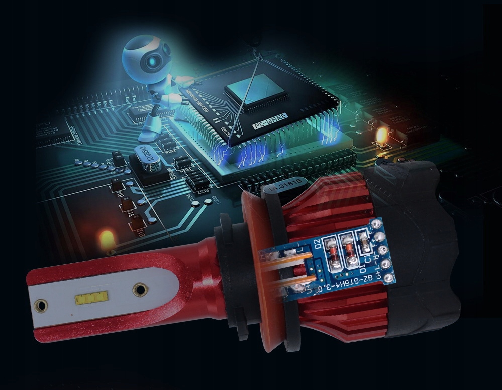 ŻARÓWKI LED H1 GT COB +300% SUPER MOCNA ŻARÓWKA Podstawa P14.5s