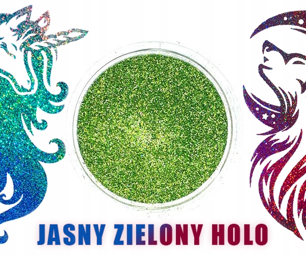 

jasny zielony Holo tatuaż brokatowe szablony 3 ml