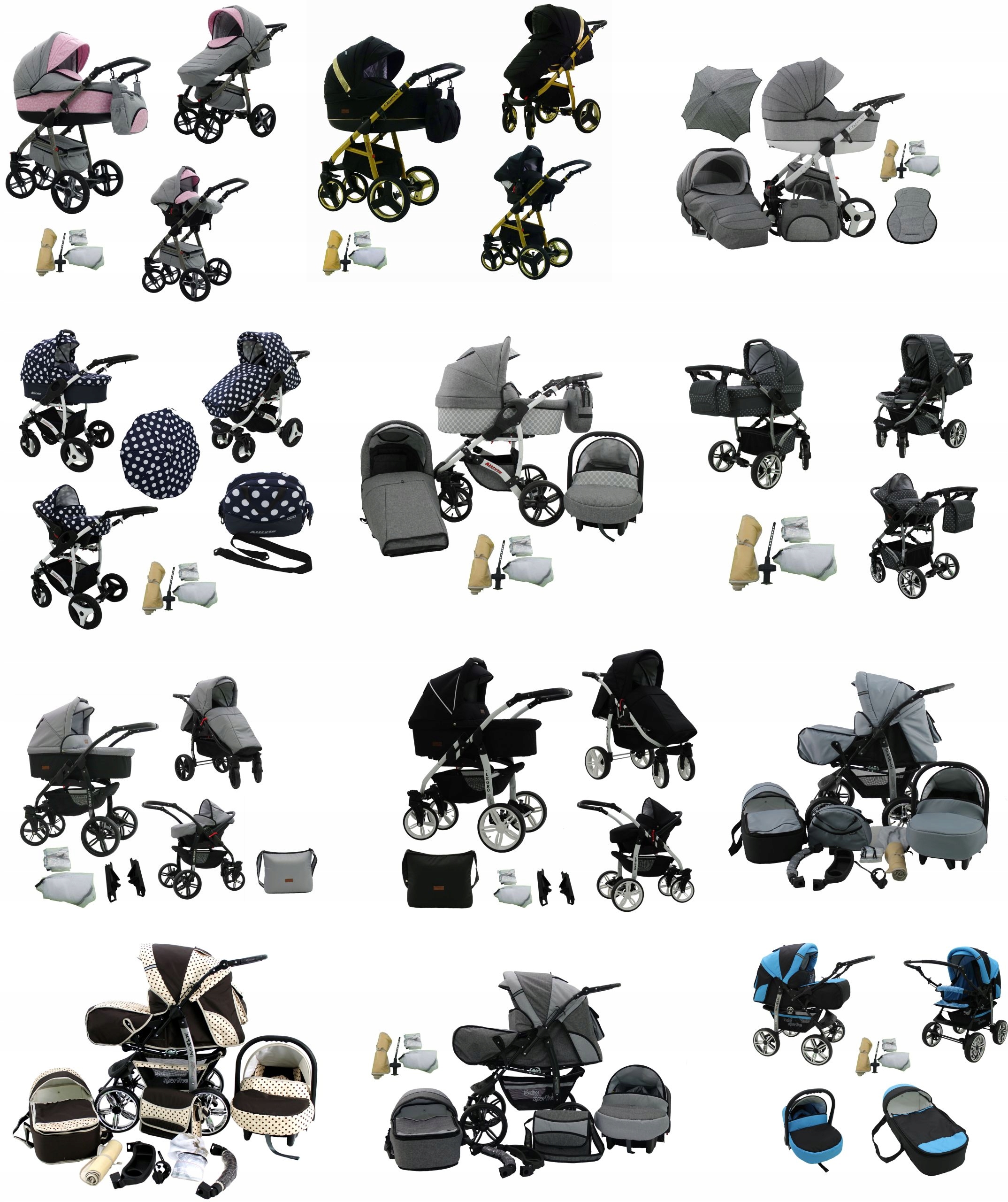 NOWOŚĆ QUERO alu WÓZEK DZIECIĘCY 3W1 KAREX PARASOL Stan opakowania oryginalne