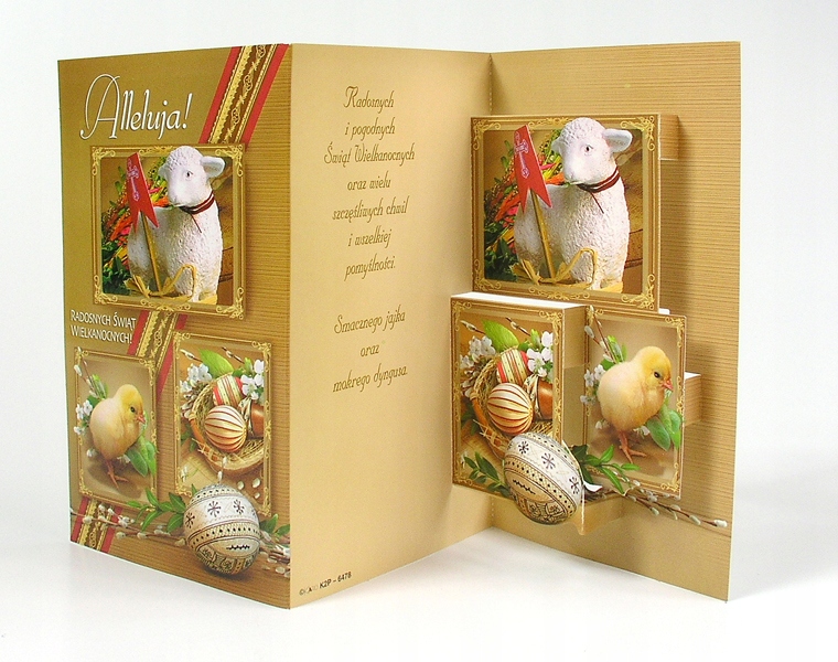 KARNET LAURKA KARTKA WIELKANOC PRZESTRZENNA 10 szt Marka Karo