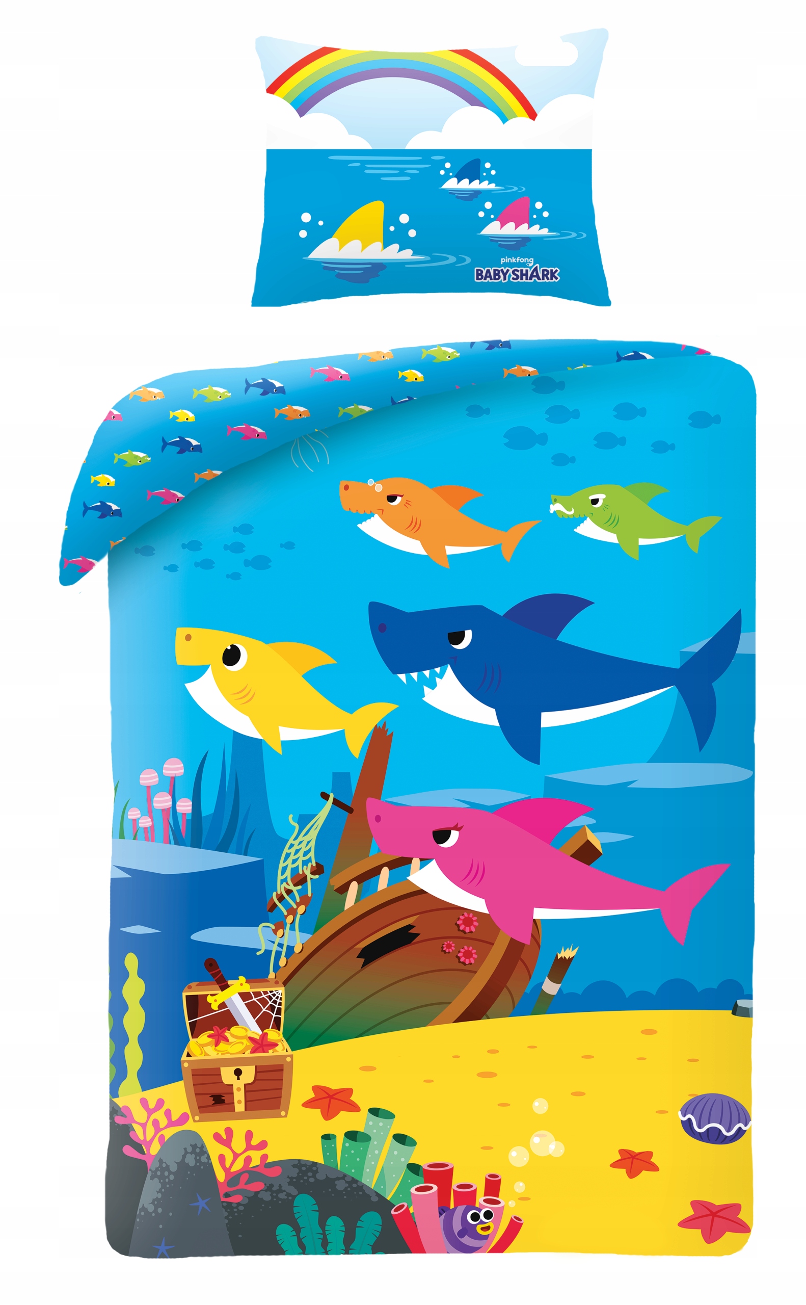 

Pościel 140 x 200 cm 70 x 90 cm Baby Shark