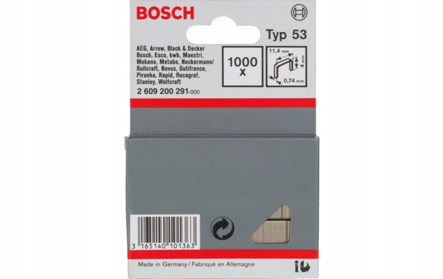 

Zszywki 4 mm Typ 53 Bosch 1000 szt.