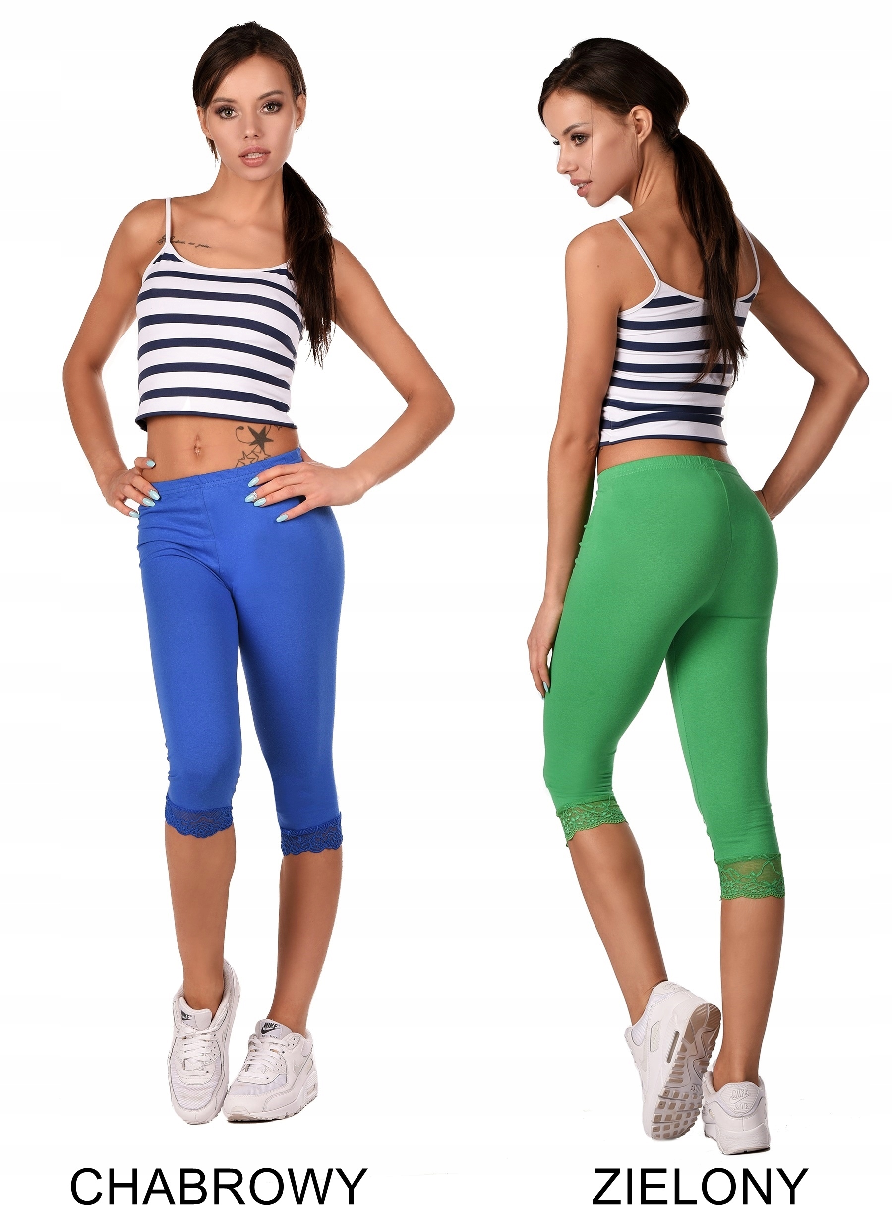 Legginsy RYBACZKI 3/4 getry z koronką M/38 Model G5
