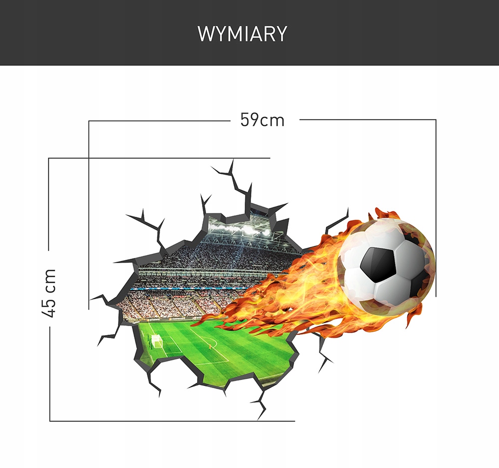 Naklejki ścienne Piłka Efekt 3D ! Duży wybór ! Bohater brak