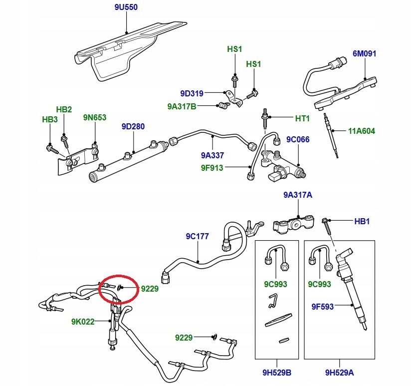 Oring przewodów paliwowych Land Rover Range Rover Numer katalogowy części LR019118