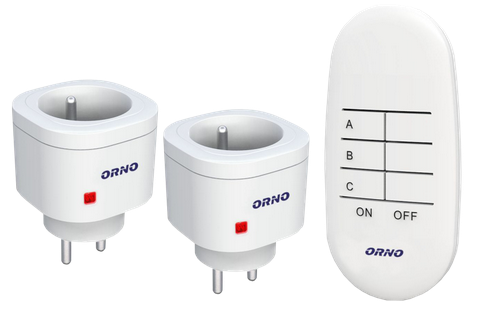 

2 Mini gniazda bezprzewodowe sterowane pilotem