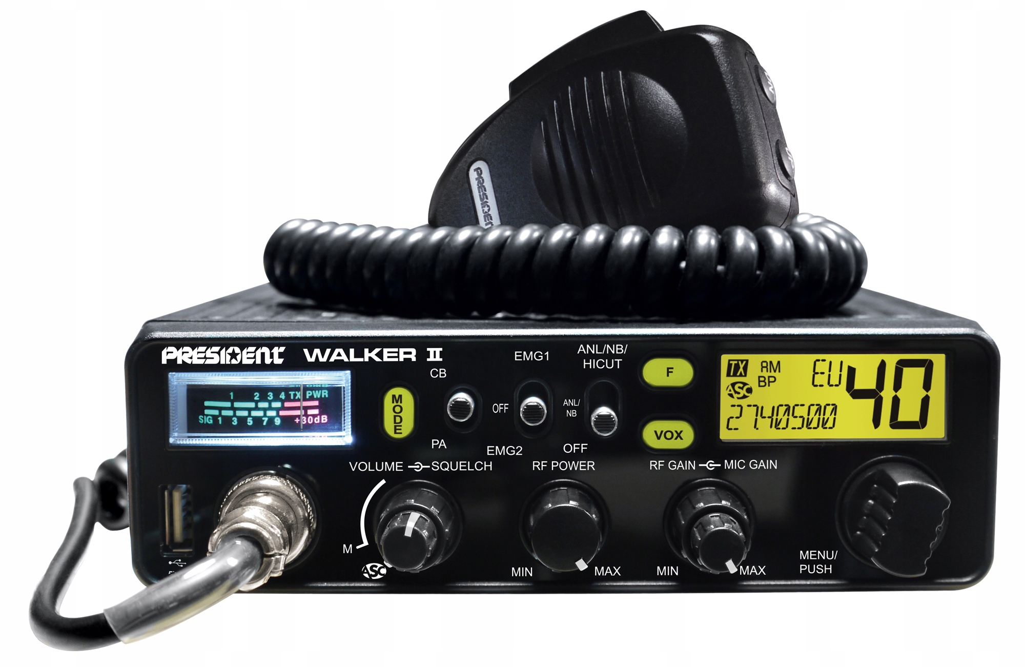 PRESIDENT WALKER II ASC CB RADIO Z WYZSZEJ POLKI Radio manufacturer President