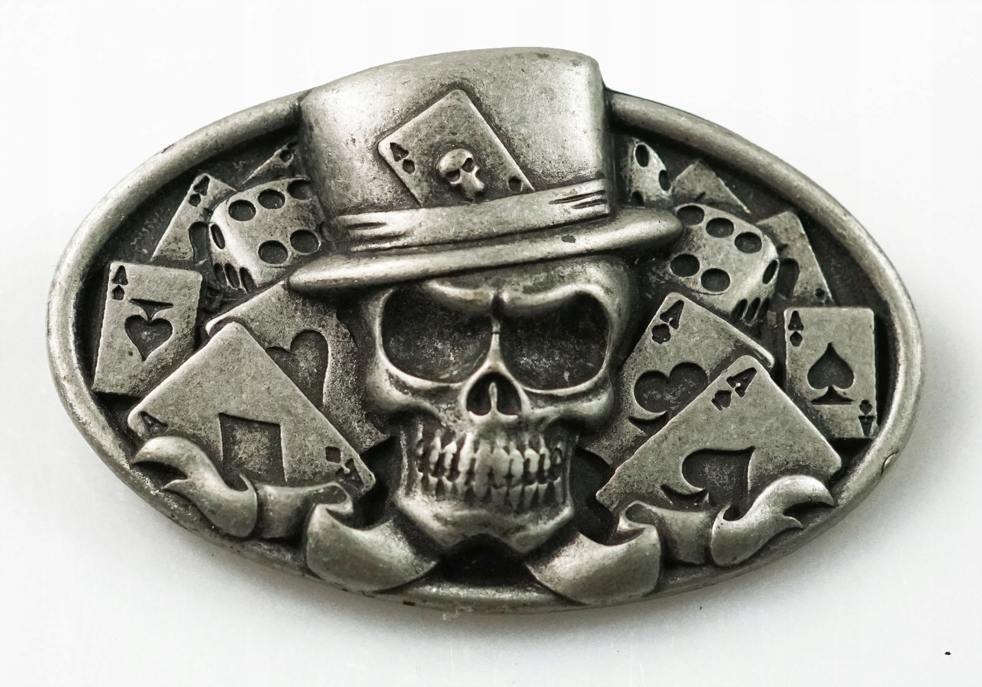 Pełna Klamra Do Paska 3,8cm JOKER KARTY KOŚCI