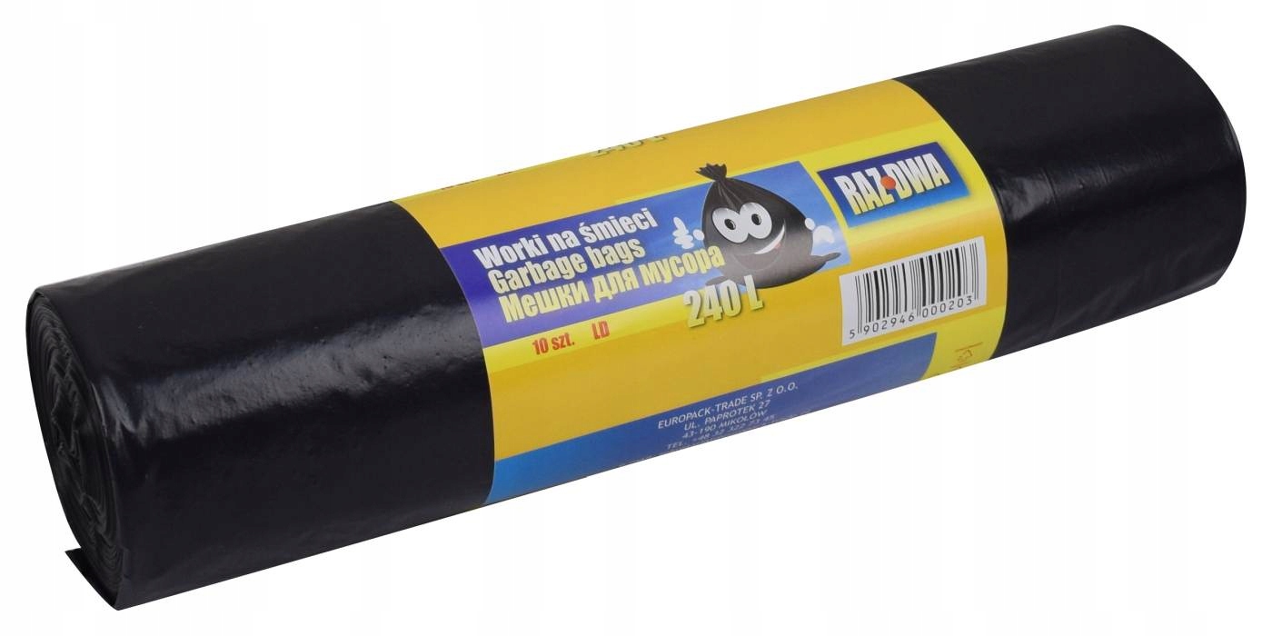 

Worki Na Śmieci Odpady 240L 10SZT Folia Ldpe