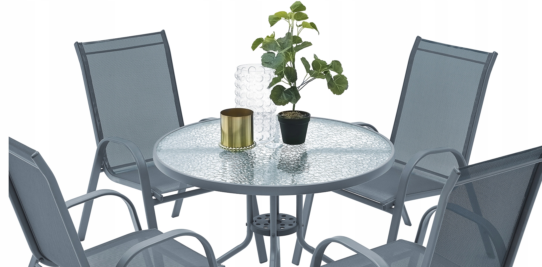 MEBLE OGRODOWE ZESTAW TARASOWY SZKLANY STÓŁ 4K Kod producenta MEBLE OGRODOWE