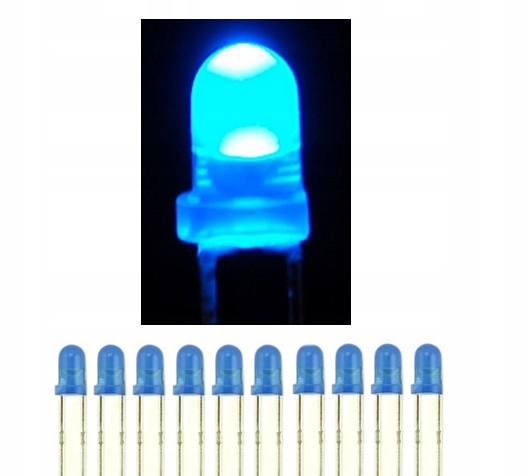 

Art Diody Led 3mm Blue 350mcd/50' Cena za 10szt