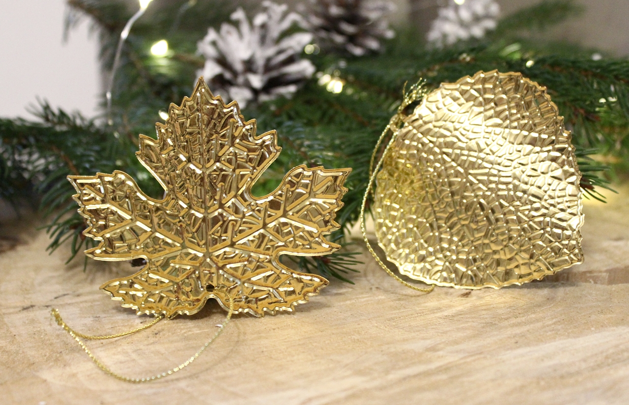 KPL. ZAWIESZKA na choinkę 2x ZŁOTY LISTEK typ 1 Marka inna