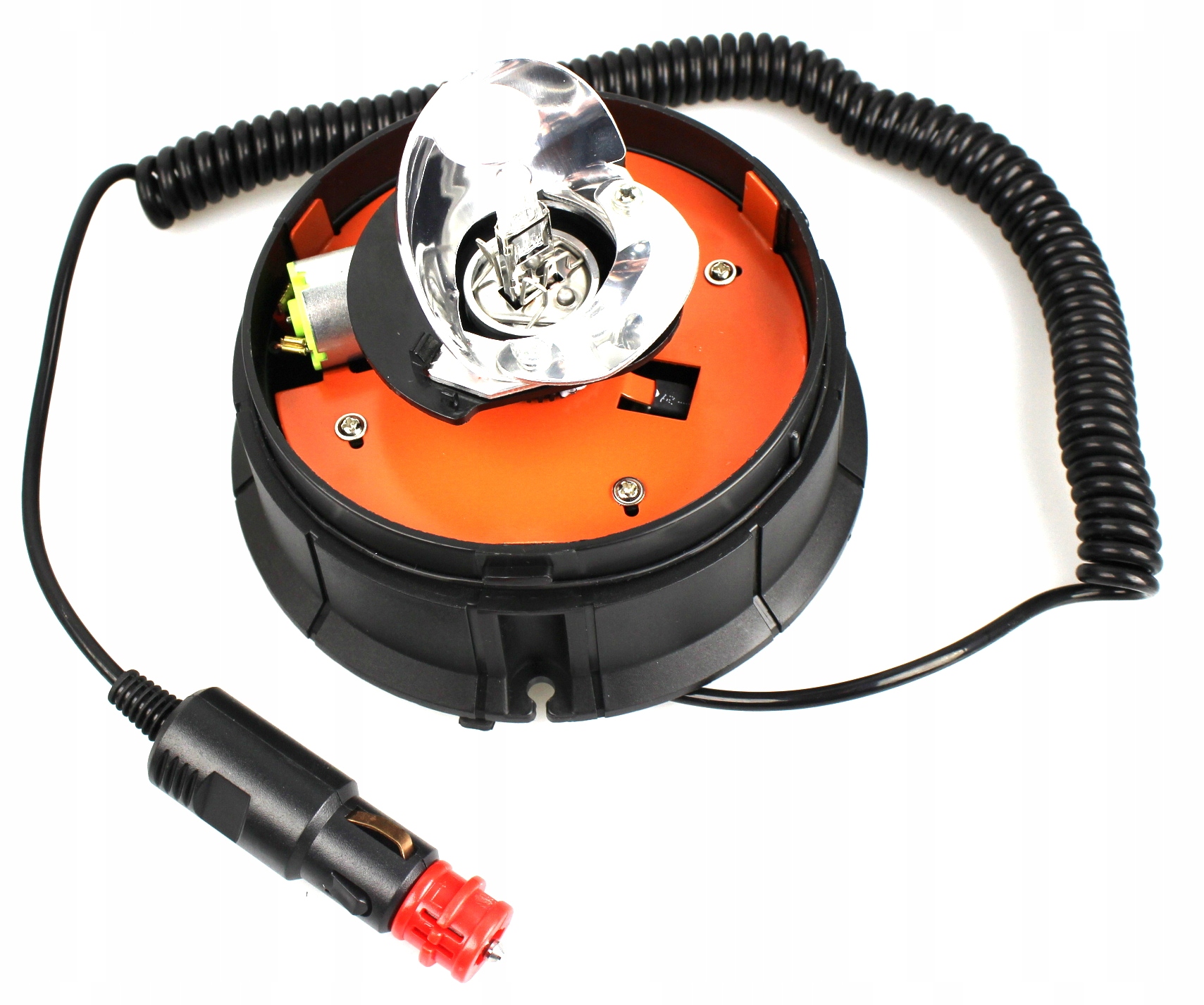 LAMPA BŁYSKOWA OSTRZEGAWCZA KOGUT NA MAGNES 12/24V Informacje dodatkowe żarówki w zestawie