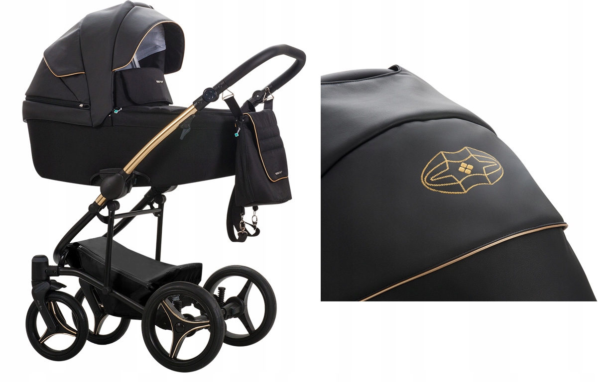 WÓZEK BEBETTO TORINO SI 01 ZŁOTO 3W1 CARLO 0+ Stelaż Aluminiowy