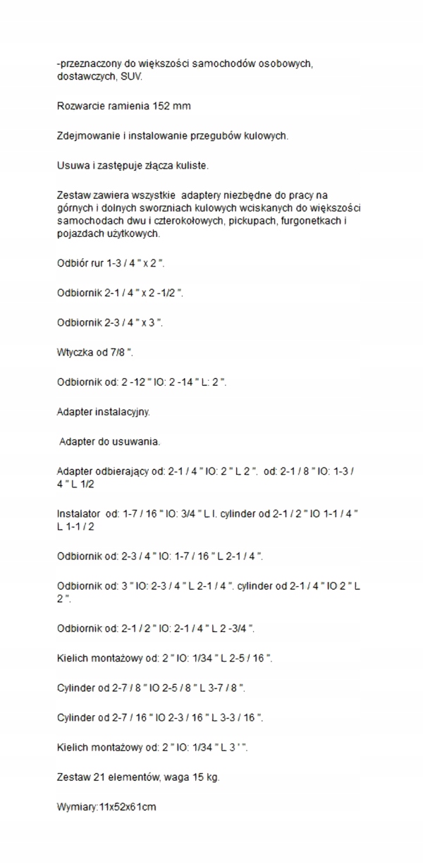 ENERGY SCIAGACZ PRZEGUBOW KULOWYCH 21 ELEMENTOW Brand Energy