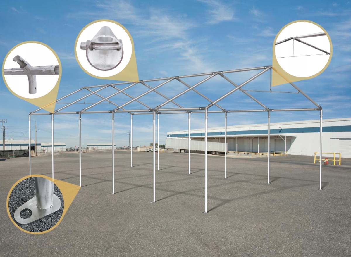 6x10m 2-3,09m Namiot ogrodowy handlowy imprezowy Wysokość 3.09 m