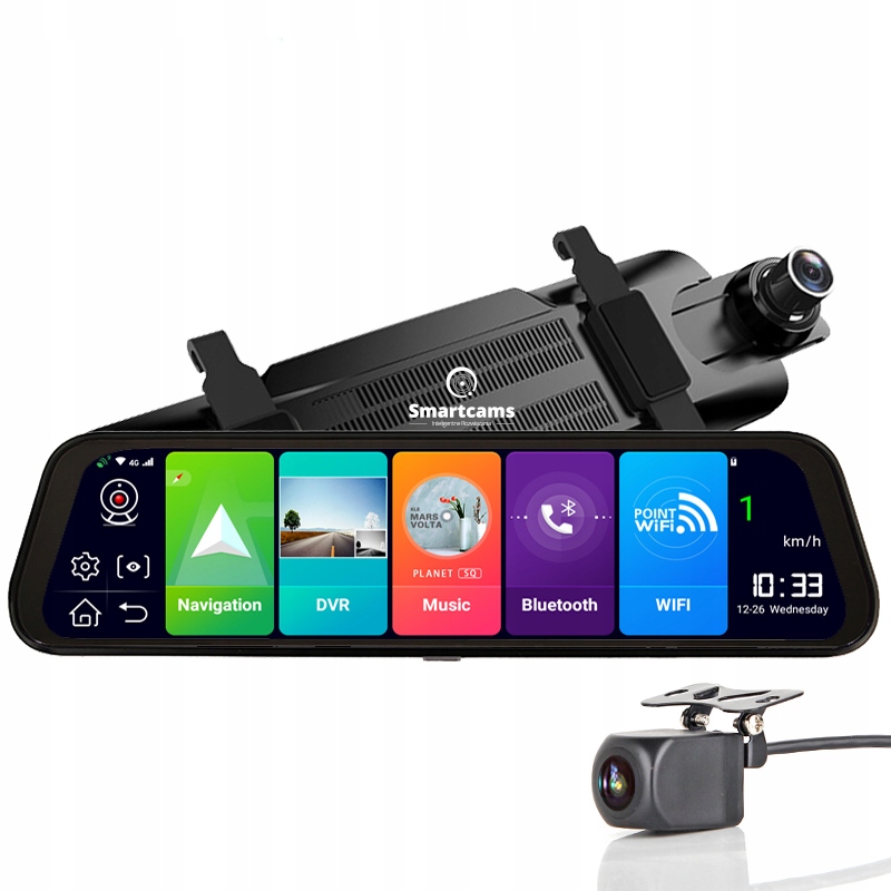 Rejestrator KAMERA 2023 Lusterko Android ADAS 4G WiFi GPS NAWIGACJA