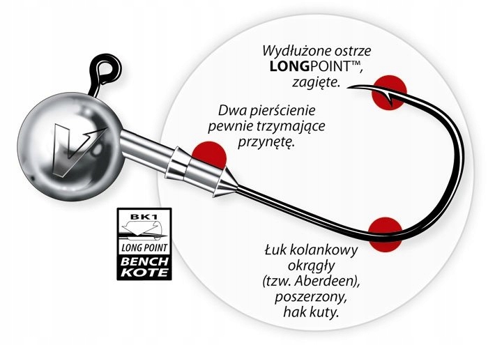Główki Jigowe DRAGON V-POINT VIPER 3/0 17,5g 3szt. Kod producenta 530-175-030