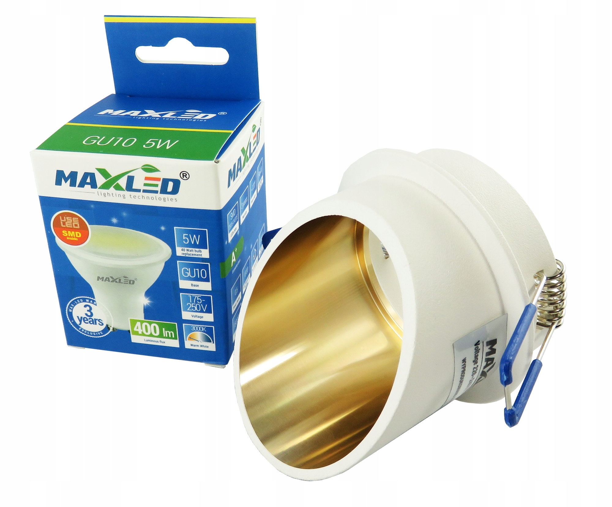 oprawa LED wpuszczana biała okrągła GU10 5W