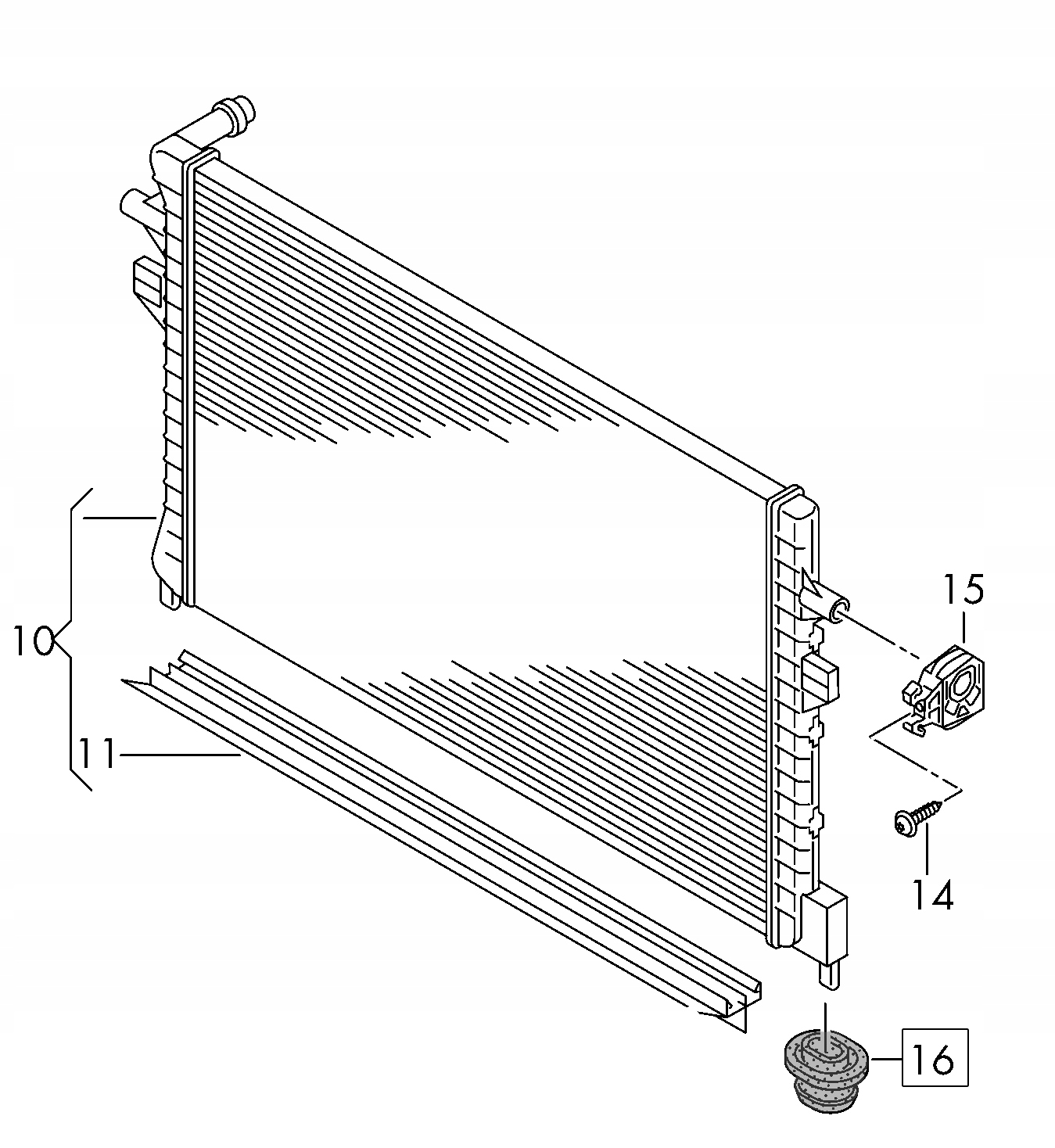 PODUSZKA MOCOWANIE CHŁODNICY DÓŁ BEETLE CADDY GOLF Producent części Borsehung