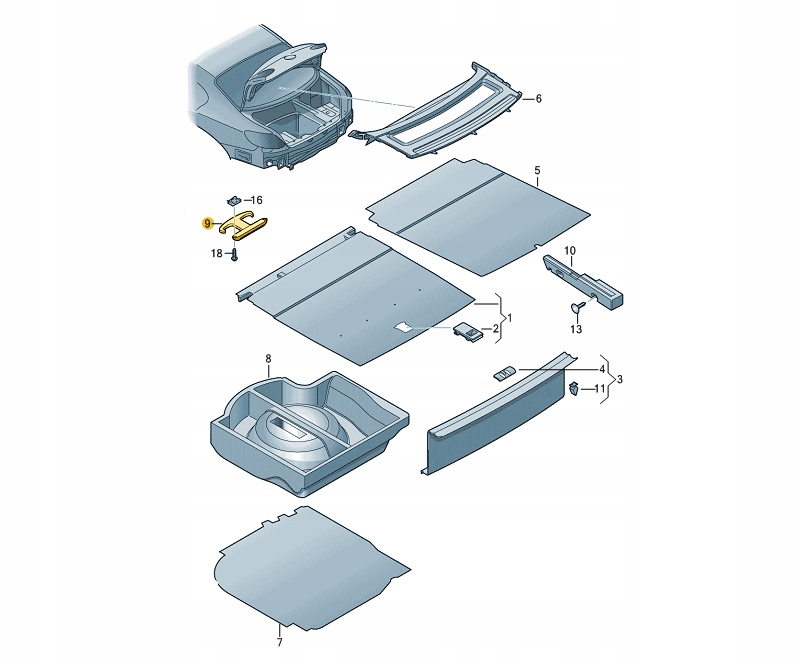 HACZYK WIESZAK NA ZAKUPY W BAGAŻNIKU VW ASO Rodzaj wieszaki