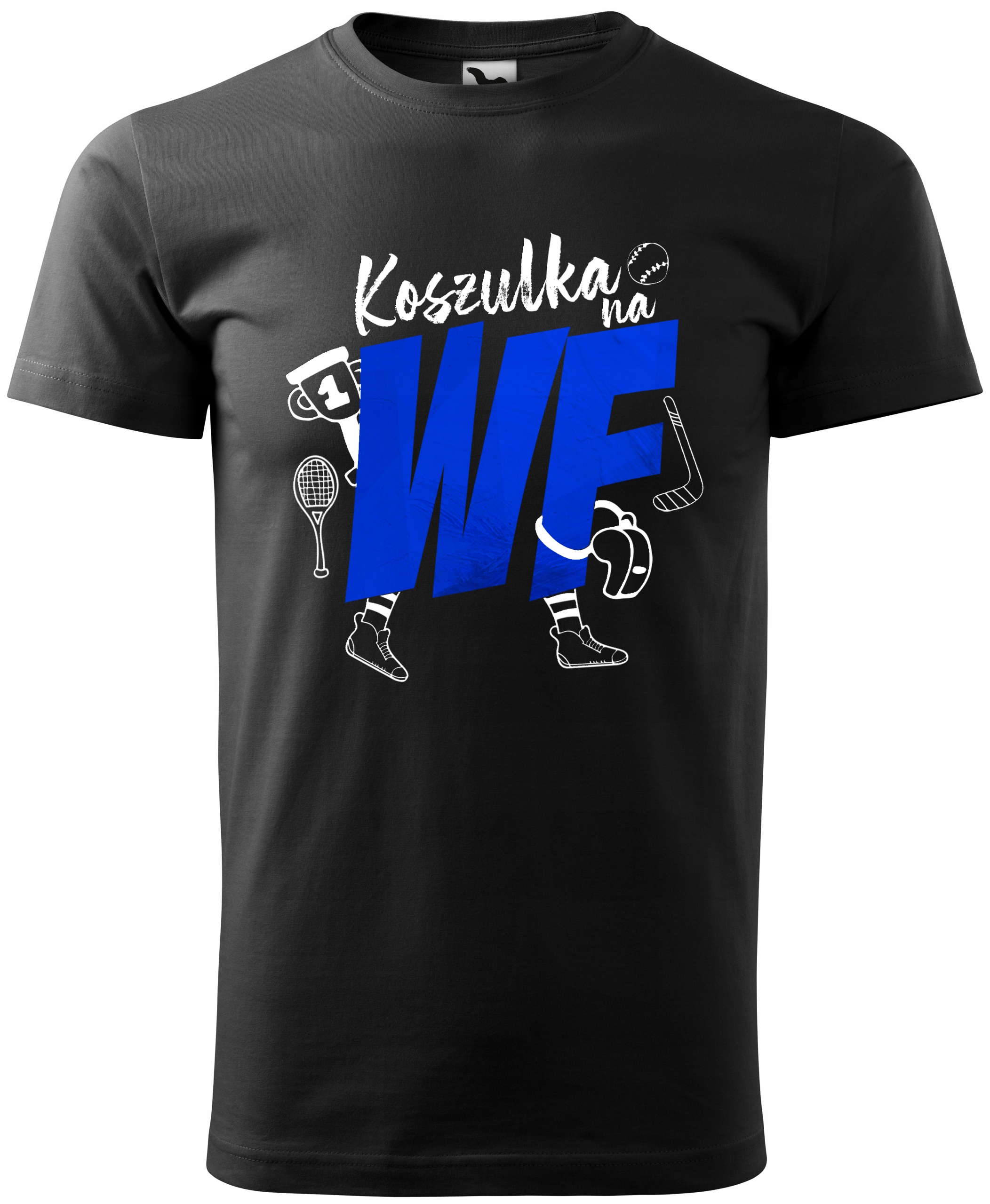 

Koszulka z nadrukiem na Wf sport czarna L v7