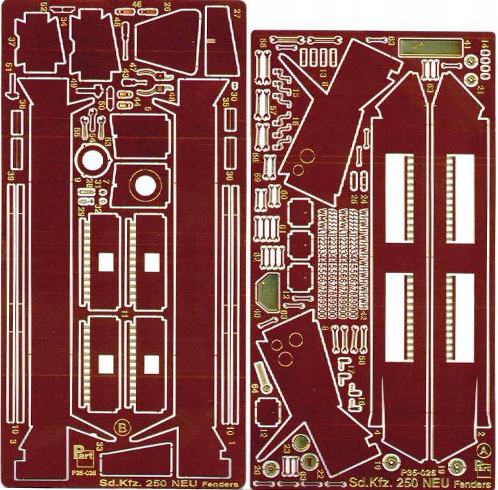 Part P35-026 1/35 Sd.Kfz.250 Neu blatníky (Dragon)