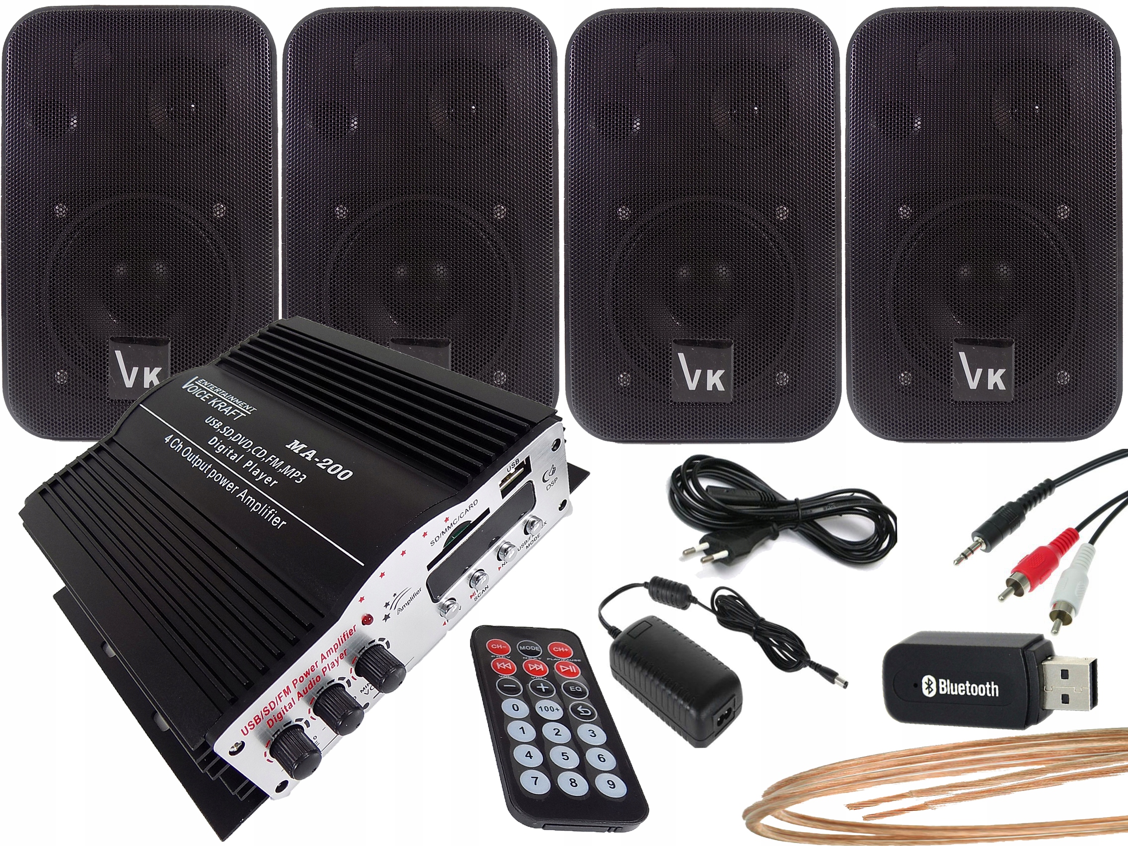 KOLUMNY NAŚCIENNE PODWIESZANE SUFITOWE UCHWYTY WZMACNIACZ RADIO BLUETOOTH