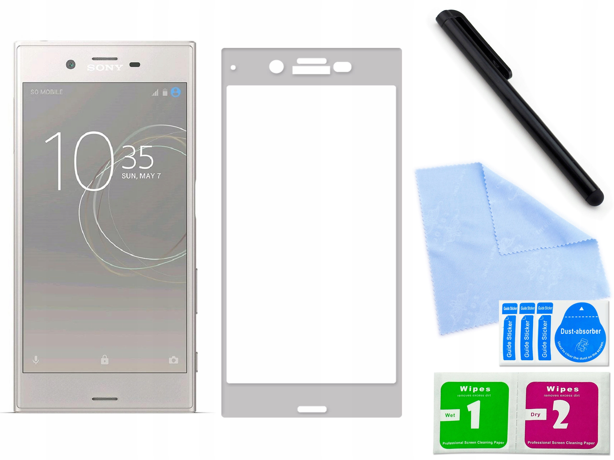 

Szkło 3D, do Sony Xperia XZs G8231 Srebrne