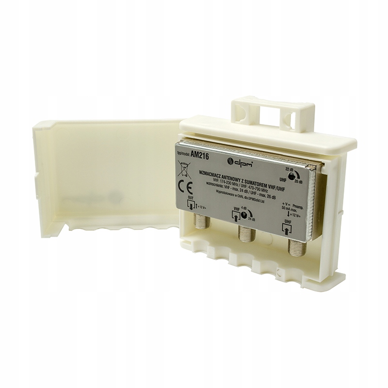 WZMACNIACZ ANTENOWY Z SUMATOREM VHF+UHF AM216 Kod producenta AM216