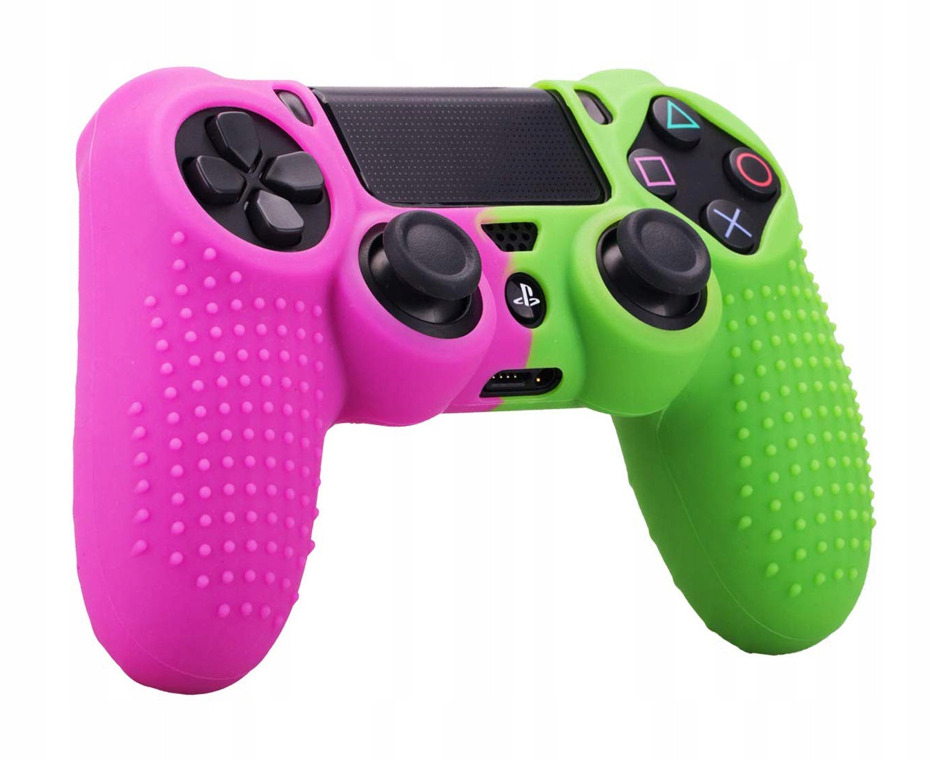 NOWA OSŁONA SILIKON ETUI NAKŁADKA PS4 Pink-Green