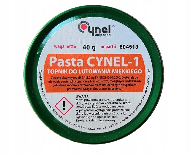 

Pasta Lutownicza Topnik Do Lutowania Cynel 40g