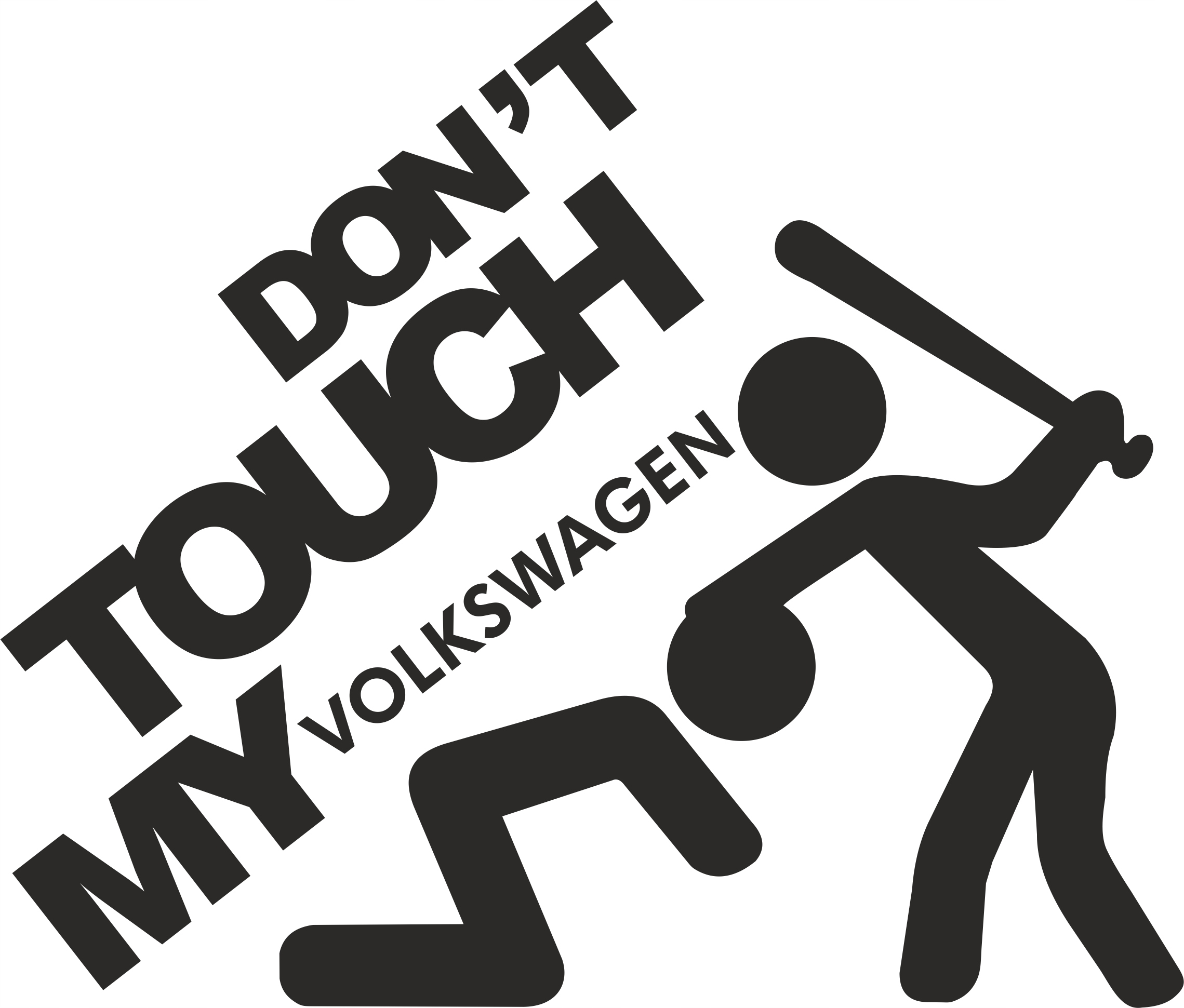 

Don't Touch My Volkswagen naklejka -15 x 12,8 cm