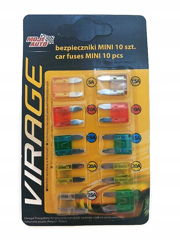 

Moje Auto Zestaw Bezpieczników Płytkowych Mini 10